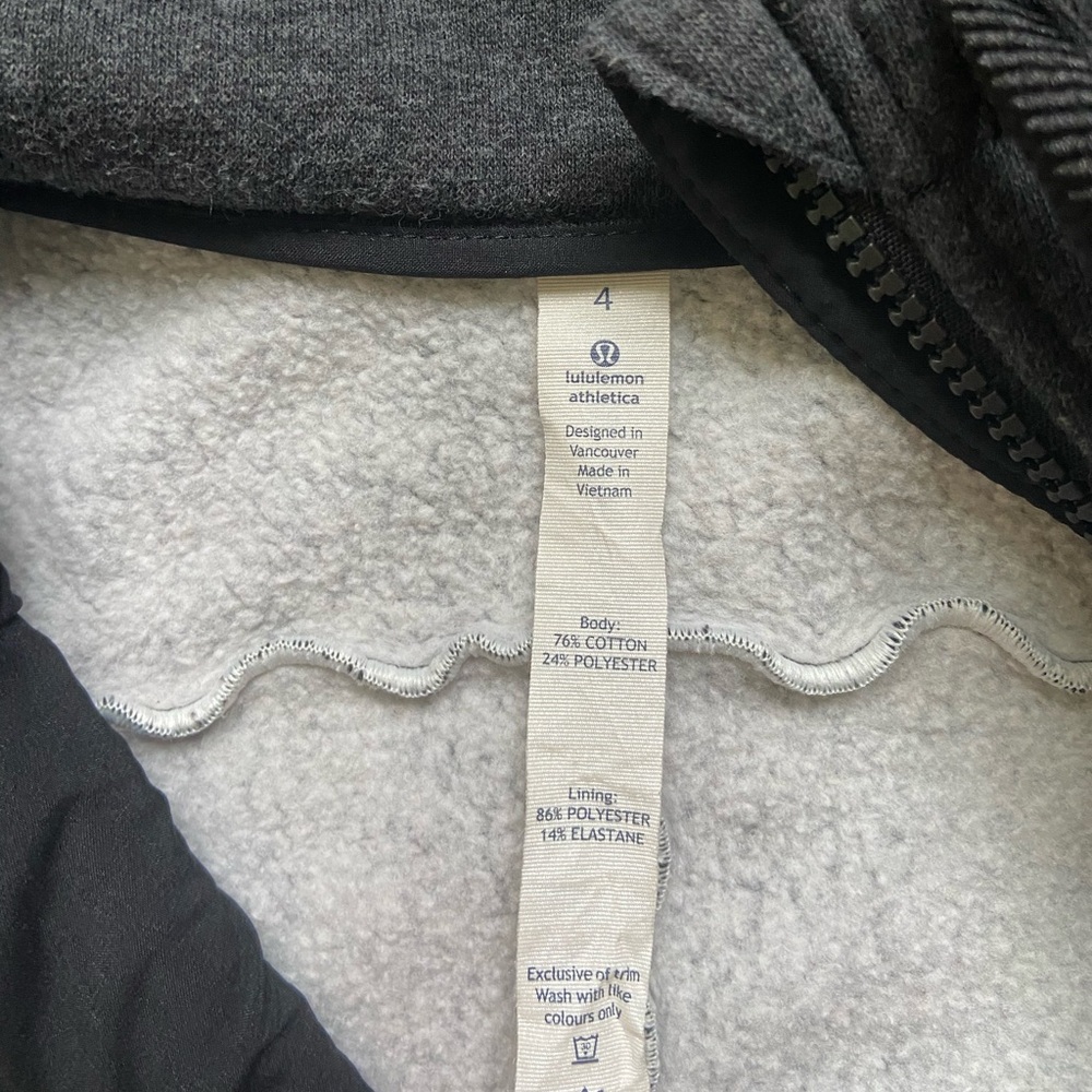 Lululemon Full Zip Dark Grey Sweatshirt Size 4 - Picture 2 of 7